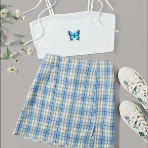 tie tube top with skirt set